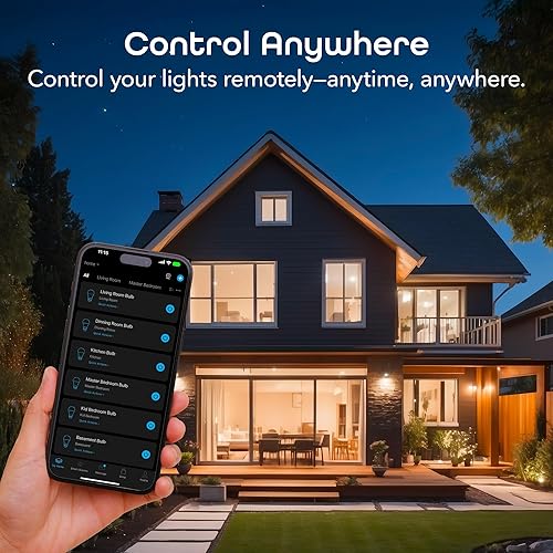 Miniatura 6 de Geeni LUX 800 bombillas inteligentes regulables A19, LED, blancas, para el hogar, funcionan con Alexa y Google Assistant, no requieren concentrador,