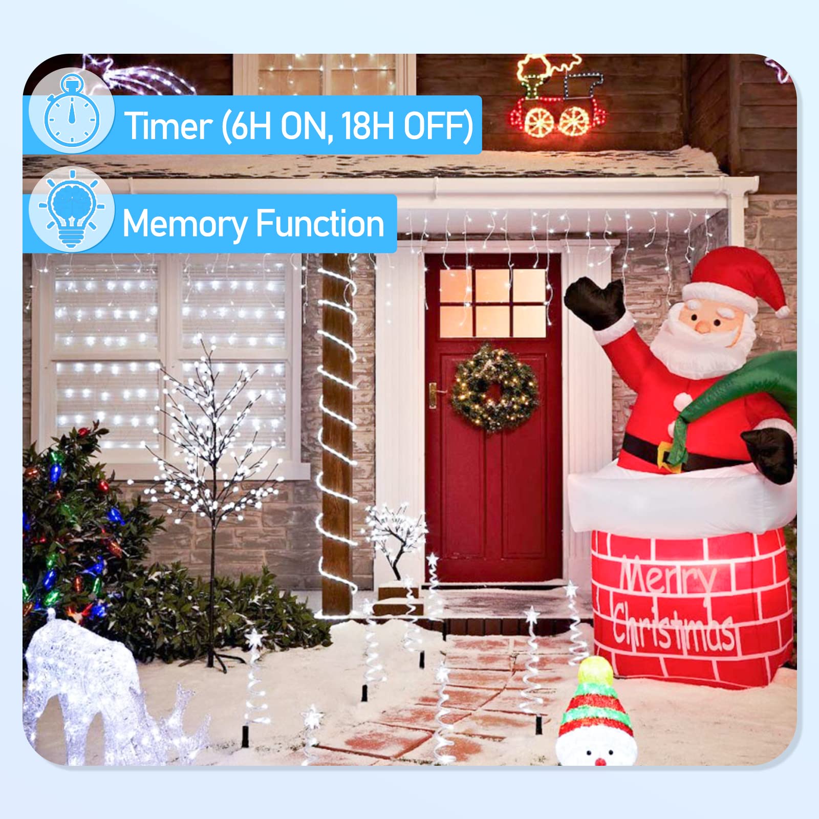 Fiqops Manguera LED Exterior, 50m Tubo LED Impermeable, Led Manguera de Luces, LED Luces de Tira con Enchufe, para Decoración e Iluminación Jardín-blanco frío