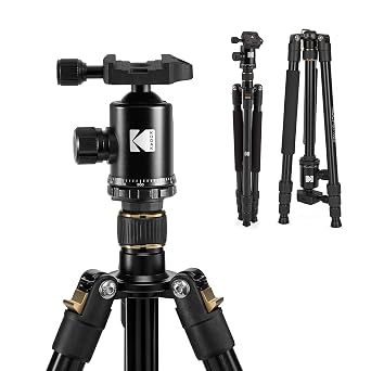 Kodak Photo Gear 63 Tripod & Monopod with 360 Ball Head | Premium Professional 2-in-1 Aluminum Camera Stand with Bluetooth Remote Control & Smartphone Adapter | Compact & Portable for Work & Travel