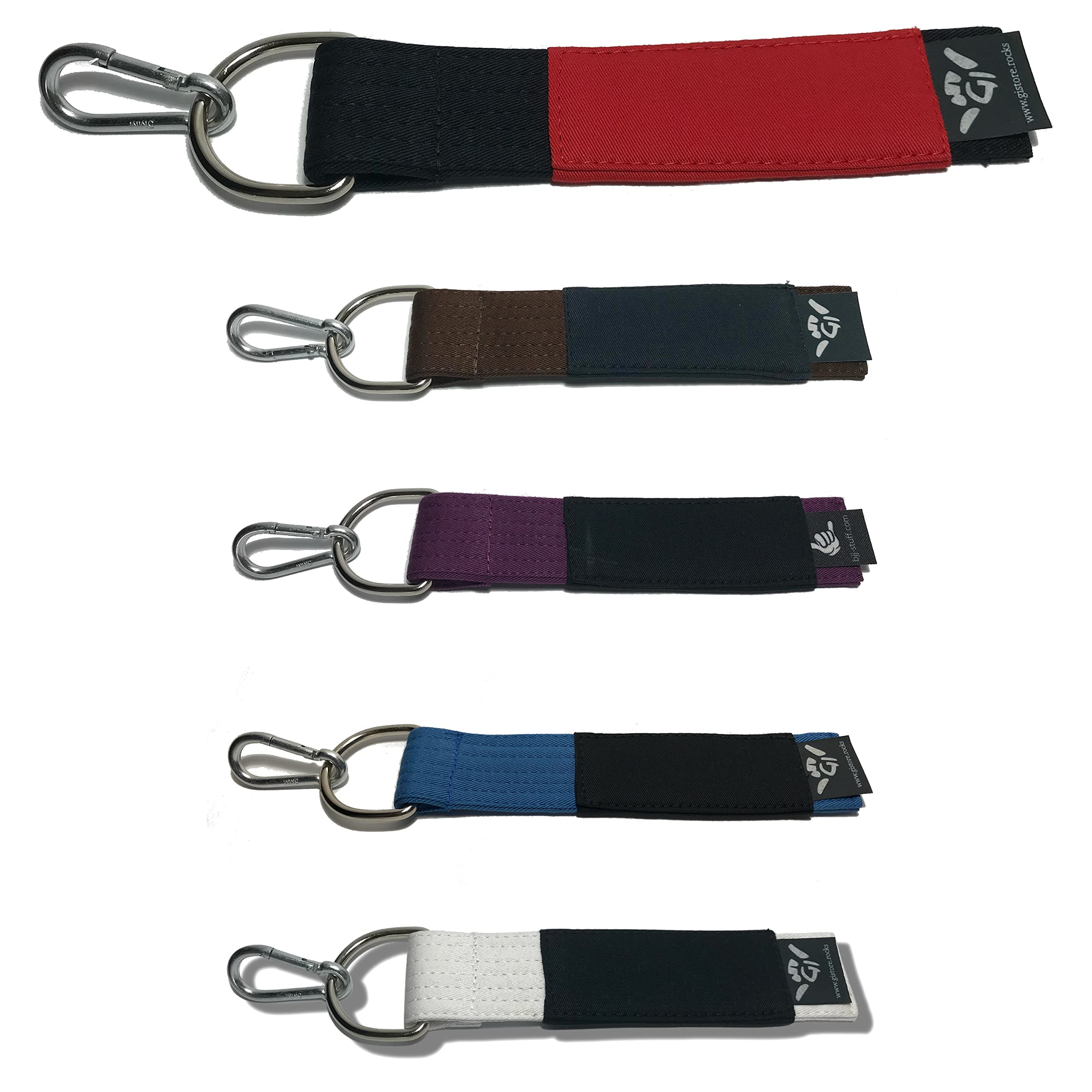 Gi StoreBJJ Keychain with Carabiner for Jiu Jitsu Backpack All Belt Rankings BJJ Colors Gifts for Jiu Jitsu