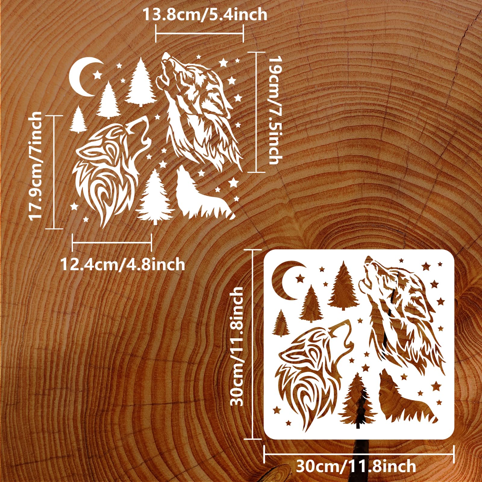 FINGERINSPIRE Moon & Dreamcatcher Painting Stencil - 11.6x8.3" Plastic Template For Walls, Wood, Fabric - View #4