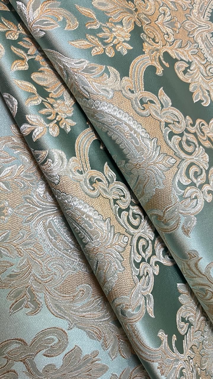 Luxurious Woven Jacquard Damask Heavy Furnishing Fabric for Upholstery, Sofa, Chair, Cushion Covers, Head Board - Width 54 inches - Fabric by The Yard (Blue)