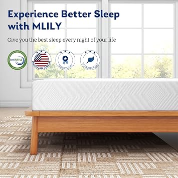 MLILY Twin Mattress, 6 Inch Memory Foam Mattress Bed in a Box, Medium, Green Tea and Cooling Gel Infused CertiPUR-US Certified, Made in USA