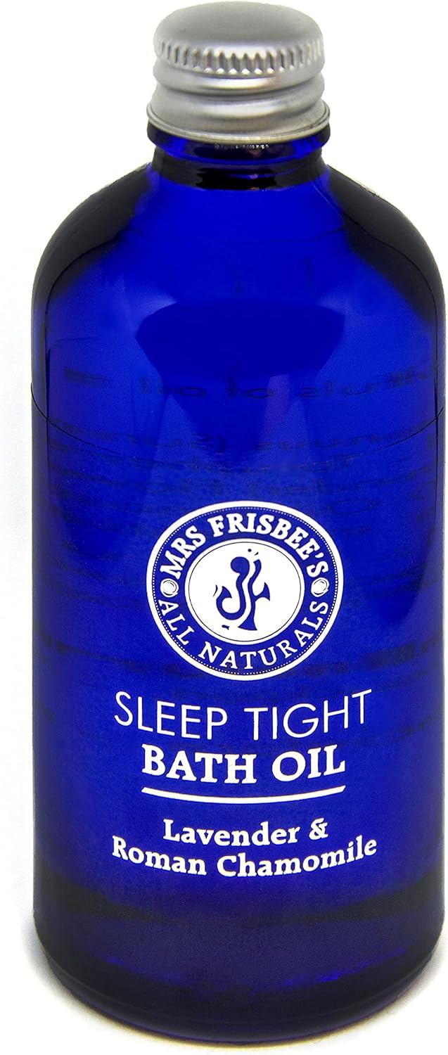 Sleep Tight Aromatherapy Bath Oil with Lavender and Roman Chamomile Pure Essential Oils, Jojoba Seed Oil, Sunflower Seed Oil and Natural Vitamin E/Handmade/Natural/Vegan/Cruelty Free