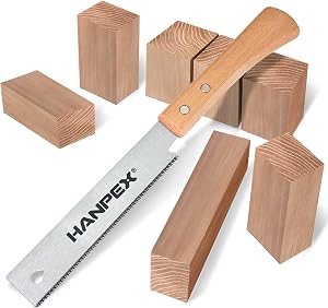 Hanpex 6-Inch Japanese Hand Saw, SK5 Pull Saw, Flexible Blade Flush Cut Woodworking Hand Saw for Woodworking, DIY and Other Small Projects