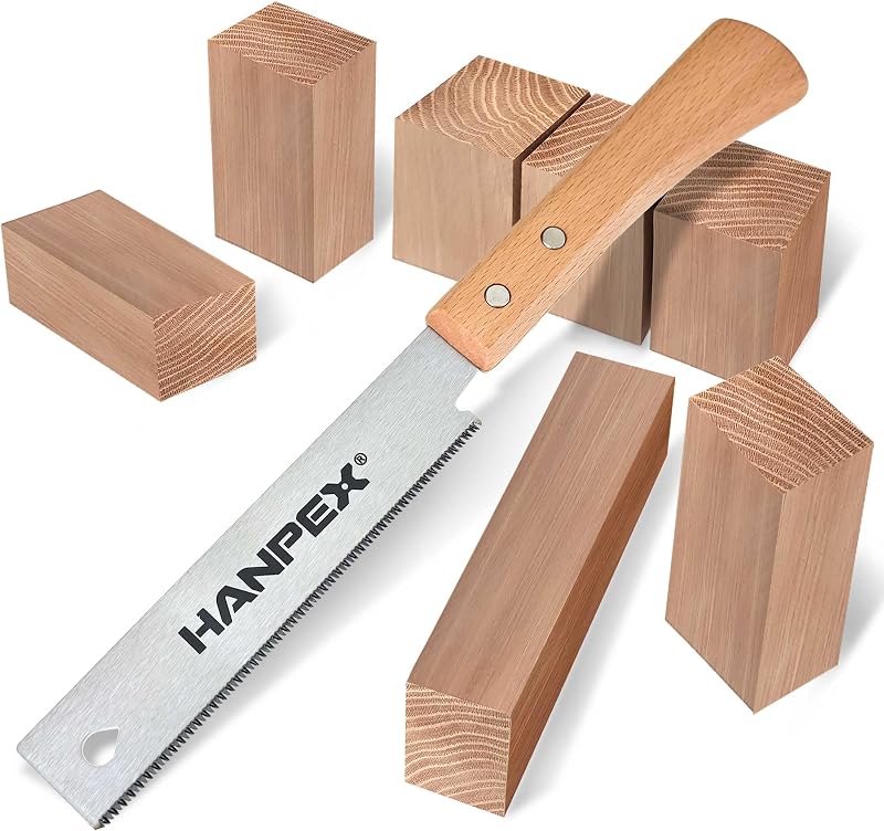 Hanpex 6-Inch Japanese Hand Saw, SK5 Pull Saw With Flexible Blade for Flush Cut Woodworking, DIY and Small Projects