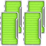 RoundFunny Fly Boxes for Fly Fishing Silicone Waterproof Fly Fishing Box Super Slim Fly Fishing Tackle Trays Box Best Pocket Storage Size 7.36