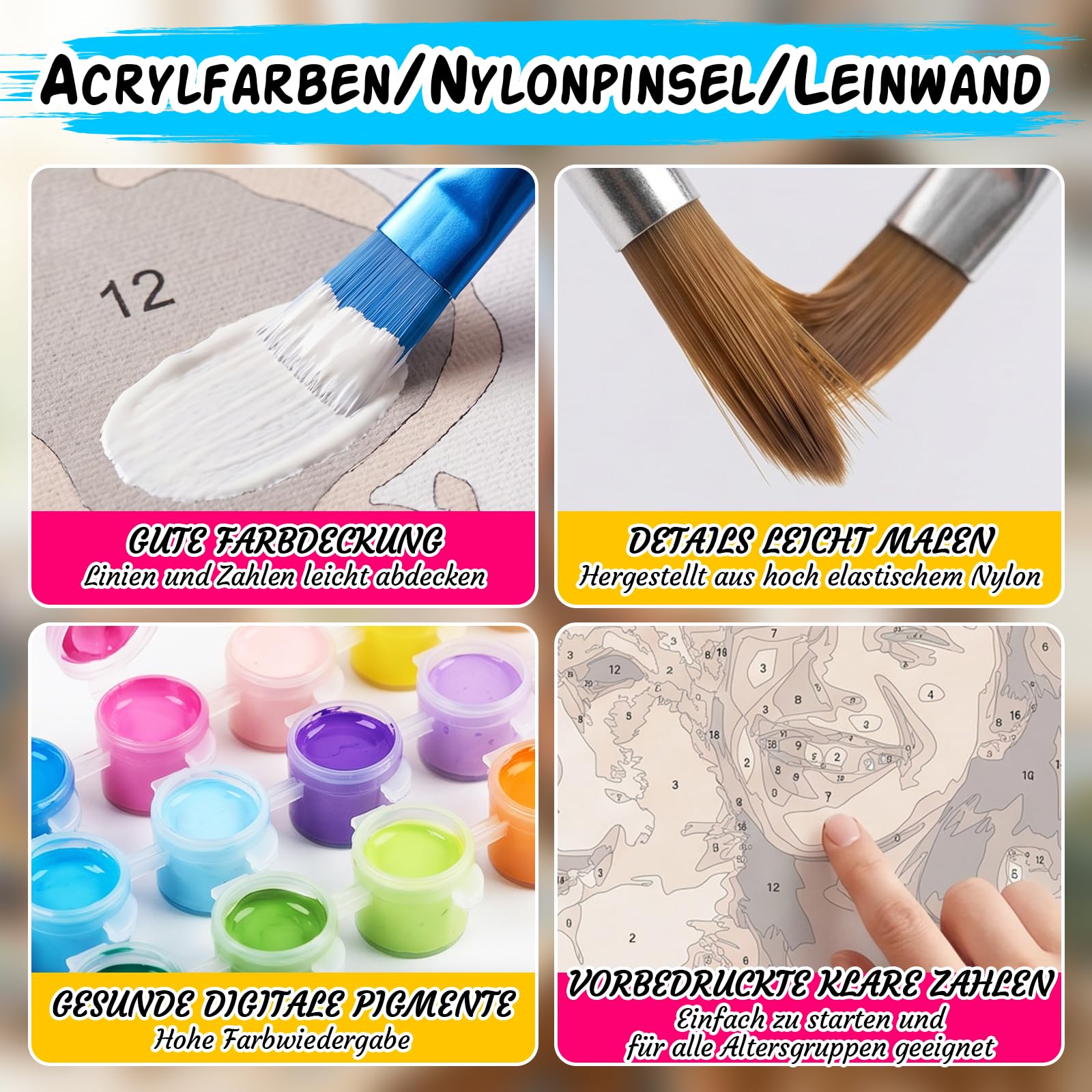 HOBULL Malen nach Zahlen Personalisiert Eigenes Foto - Malen nach Zahlen Erwachsene mit Rahmen 80x100cm, DIY Handgemalt Ölgemälde Kit mit 24/36/48 Farben Personalisierts Dekorative Malerei Geschenke