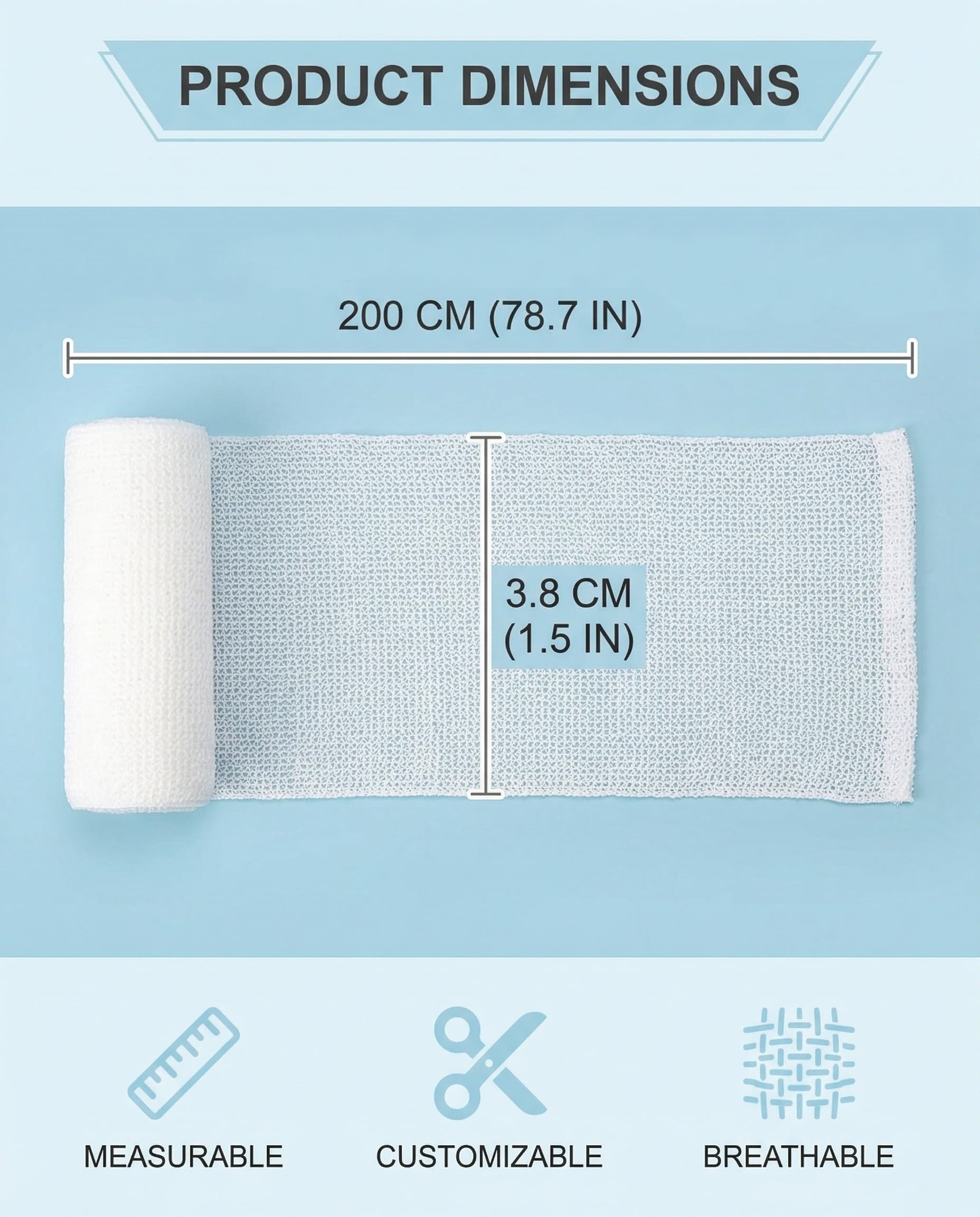1 Pieza Vendaje tubular elástico, vendaje de red, venda elastica adhesiva, vendaje de manguera de malla transpirable, para la retención del vendaje de heridas