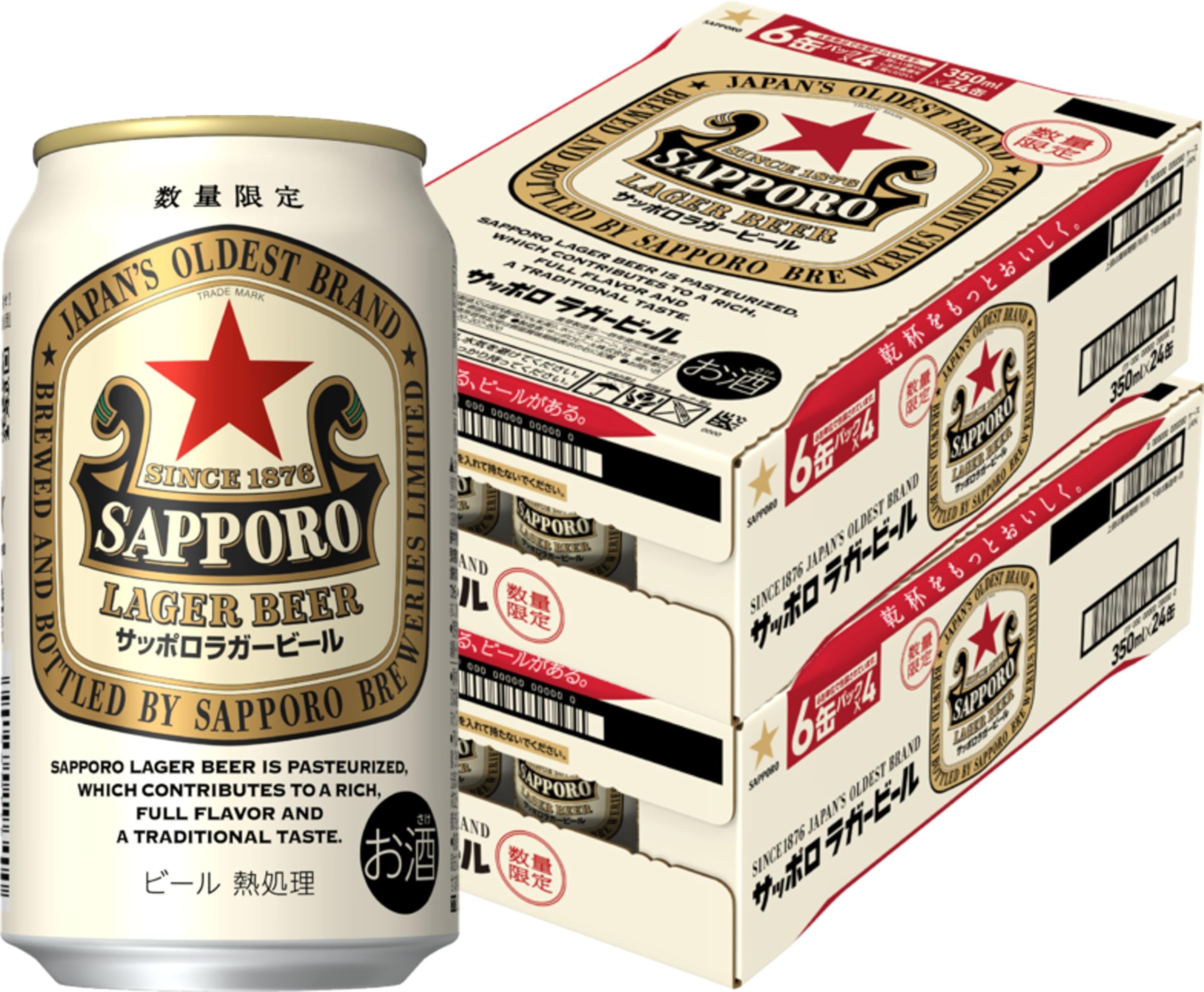 サッポロラガービール350ml×48本（2ケース）セット Amazon.co.jp: サッポロビール 赤星 ラガービール [ ビール 350ml×48本
