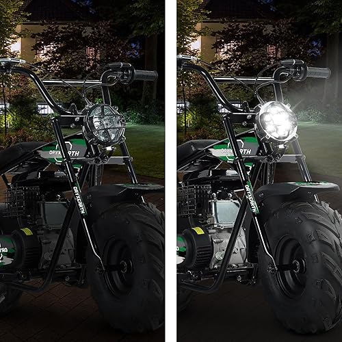 Miniatura 8 de Oryxearth Mini moto todoterreno a gasolina con faro, motocicleta todoterreno de 4 tiempos de 105 CC para niños, con aprobación EPA, soporta peso de