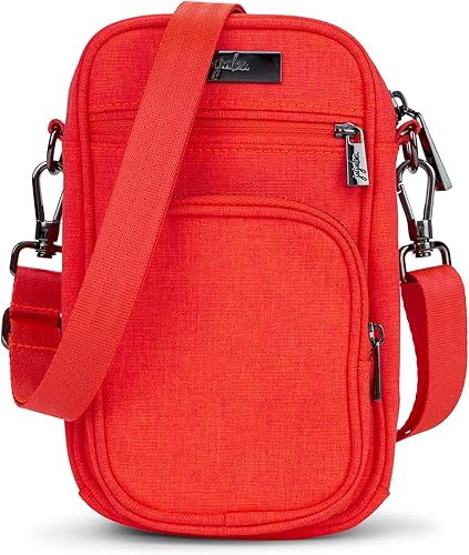 JuJuBe Mini Helix - Bolso bandolera pequeño con múltiples bolsillos para madres o adolescentes Enchanted Garden, Far Out Floral, Grape Crush, gris,