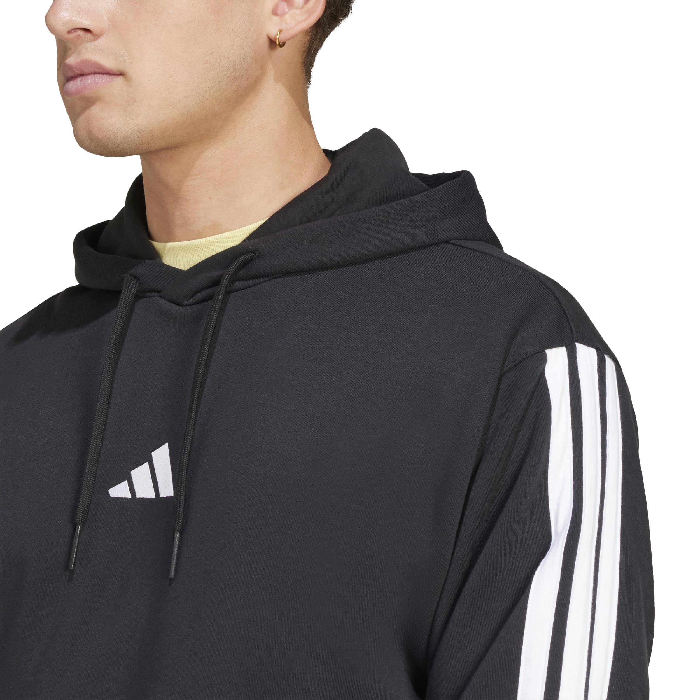 Adidas Essential Three Stripes French Terry Hoodie Sudadera con Capucha Hombre (Pack de 1)