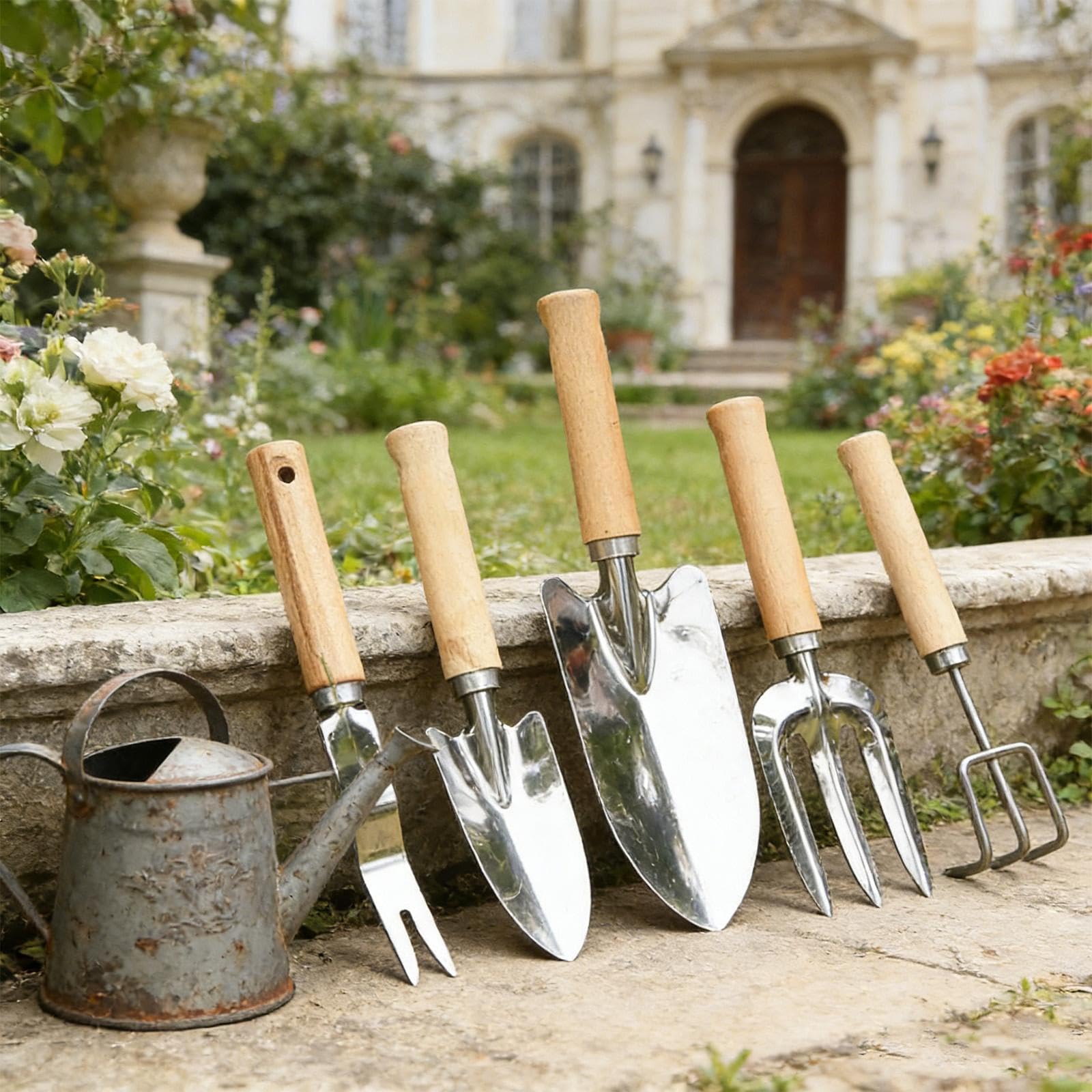 Ensemble de 6 Outils de Jardin, Comprenant Une Bêche à Transplanter et Un Manuel D'utilisation.