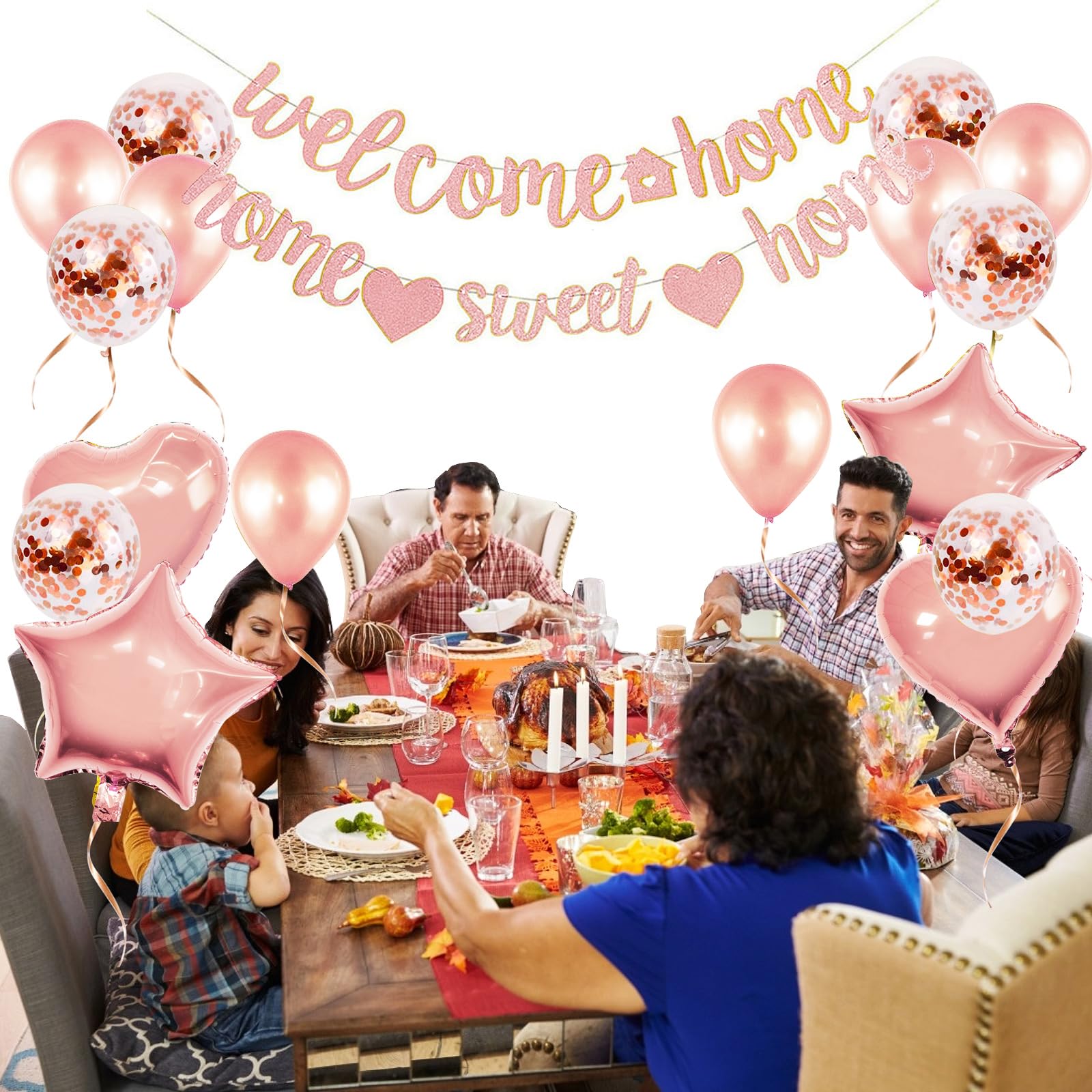 16 Pezzi Benvenuto Home Banner Palloncino Welcome Home Addobbi Bentornato Banner e Palloncini Bentornato Decorazioni per Feste per la Decorazione Domestica Articoli per Feste in Famiglia