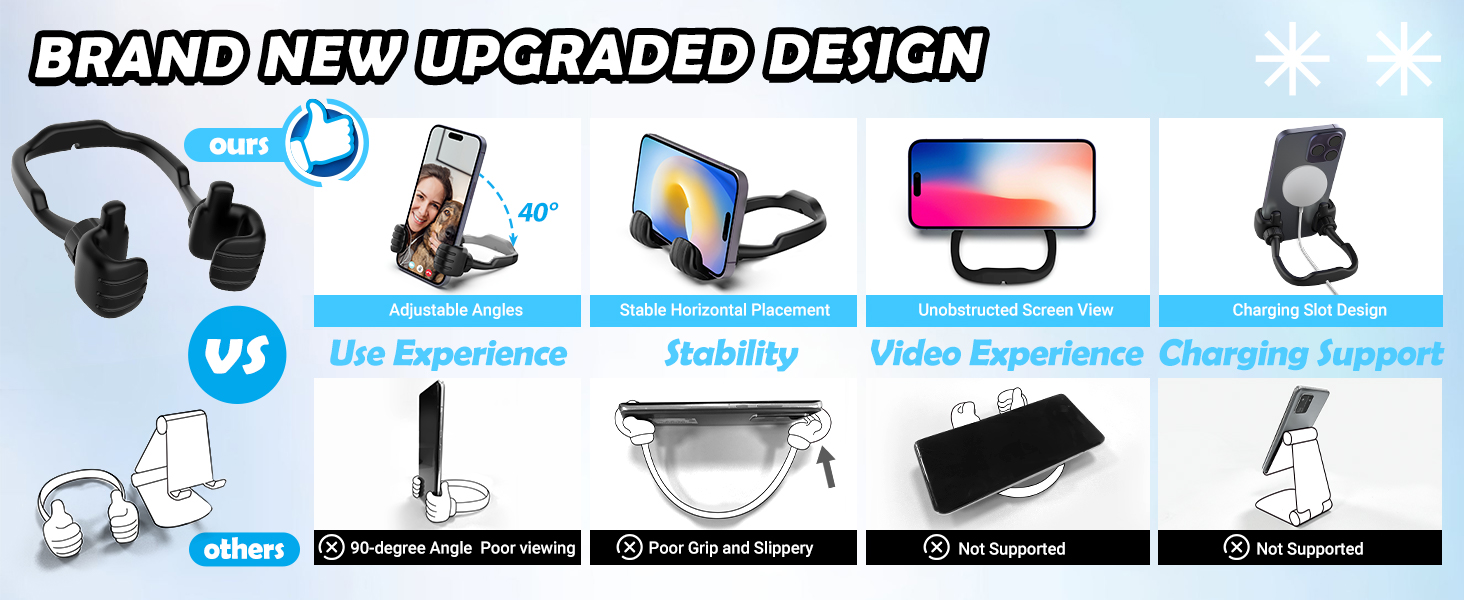 Gifts for Teens Boys Girls Adults Fathers Day: Thumbs Up Lazy Phone Stand Cell Phone Holder for Desk Kids Teenage Tween Men Women Stocking Stuffers Funny Cool Gadget Birthday Ideas Husband Dad Gifts