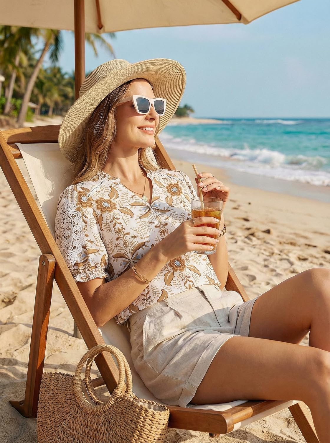 GRACE KARIN Women Boho Floral Tops, Summer Short Sleeve Shirts, V Neck Dressy Casual Blouse Work Printed 2026 Spring Trendy - Image 2