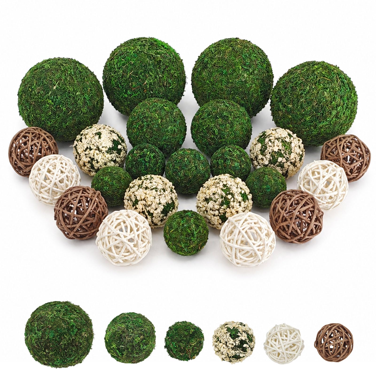 Boules de mousse décoratives artificielles sans entretien pour coupelle et vase