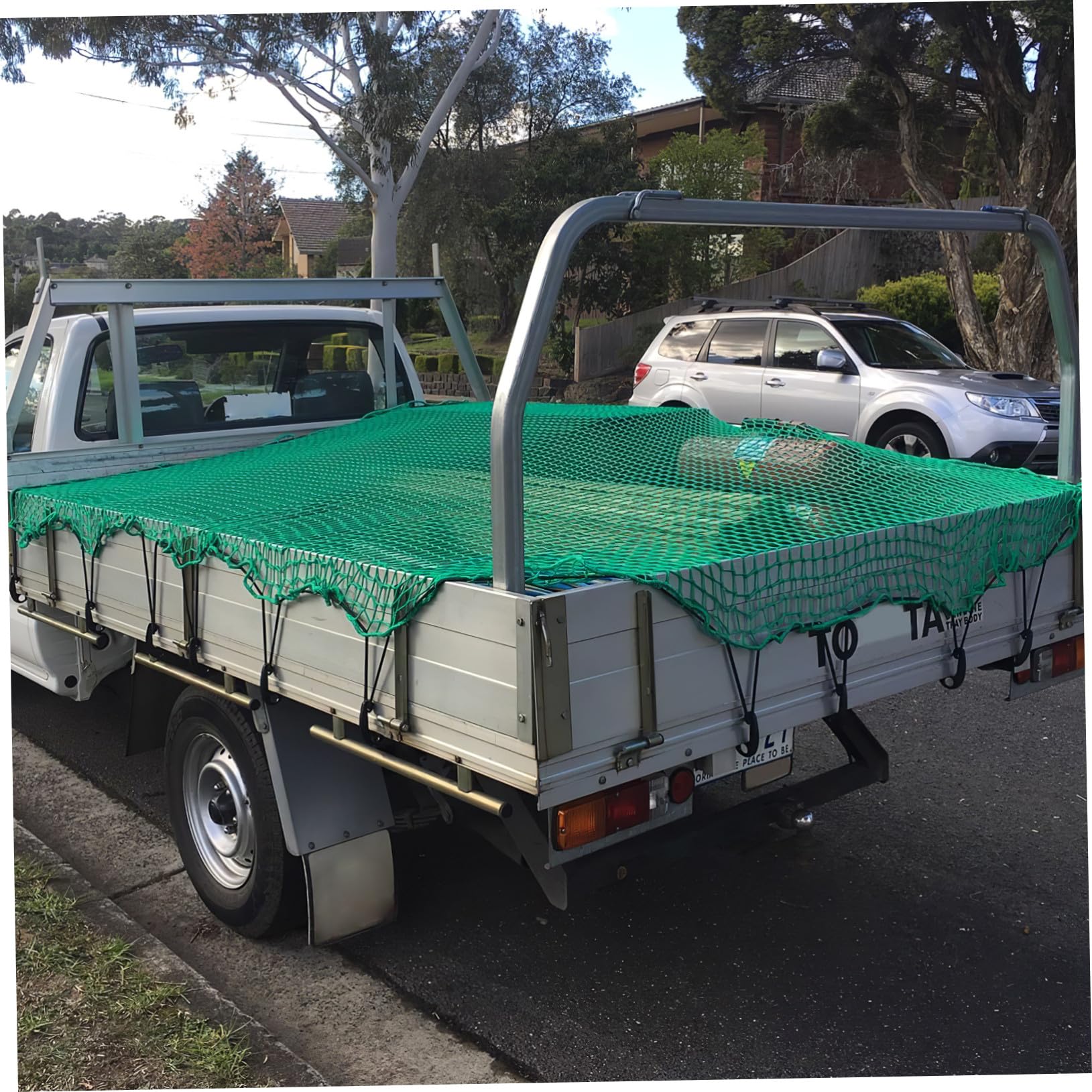 Rete per Carico Camion in Nylon Resistente All'abrasione con Elastico e 15 Ganci, Rete Copertura per Cassone Veicolo per Trasporto e Campeggio