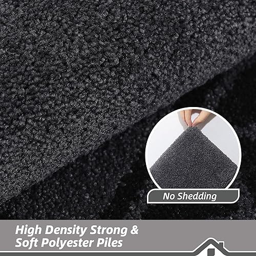 Miniatura 6 de BEQHAUSE Tapete para puerta atrapador de suciedad, antideslizante, absorbente, de bienvenida, de bajo perfil, lavable, para patas fangosas, entrada,