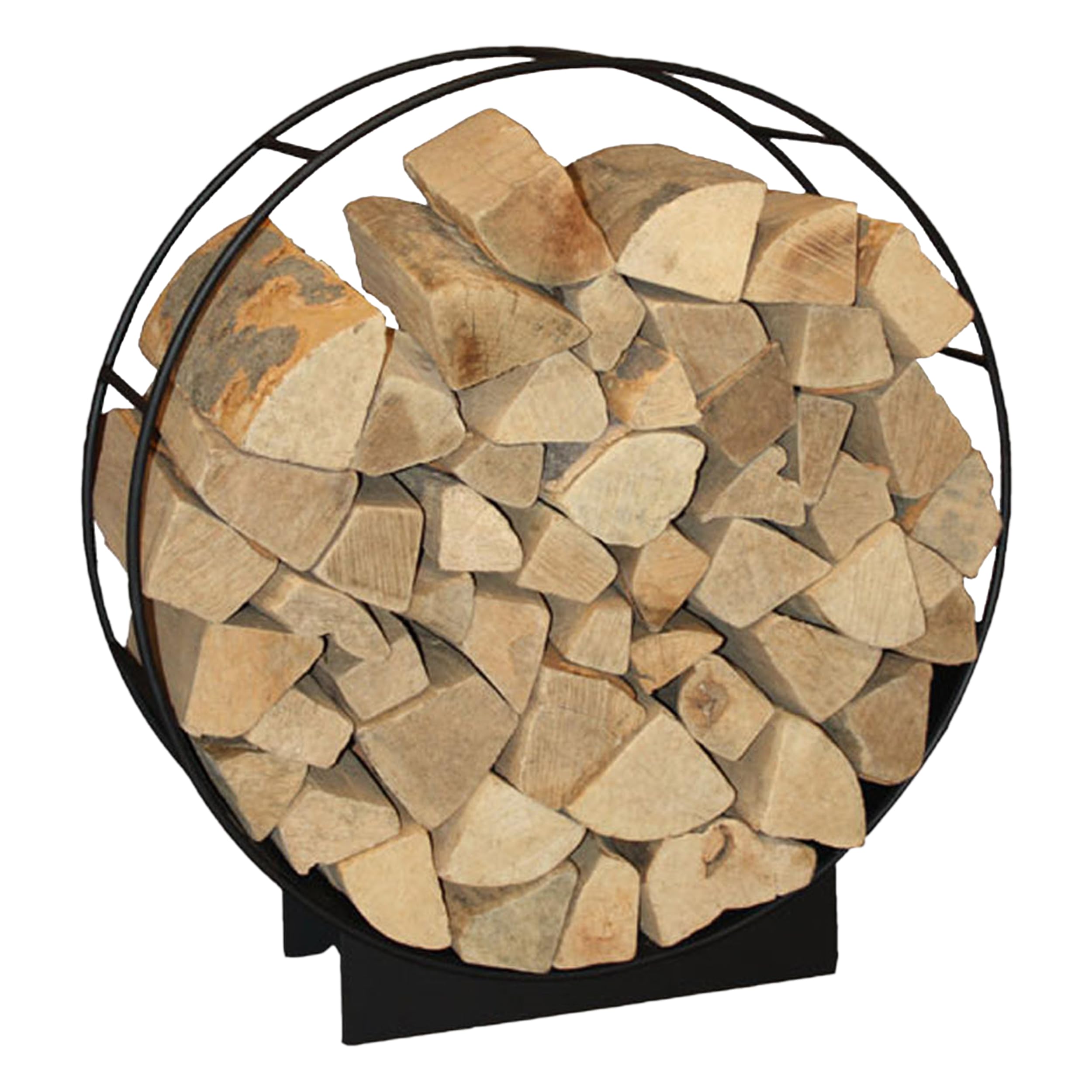 HARK Holzwiege Ø 75 cm schwarz – Brennholzkorb aus Metall – Kaminholz Aufbewahrung für Kamin, Ofen & Feuerstelle – stabile Holzablage, dekorativer Holzkorb für Wohnzimmer