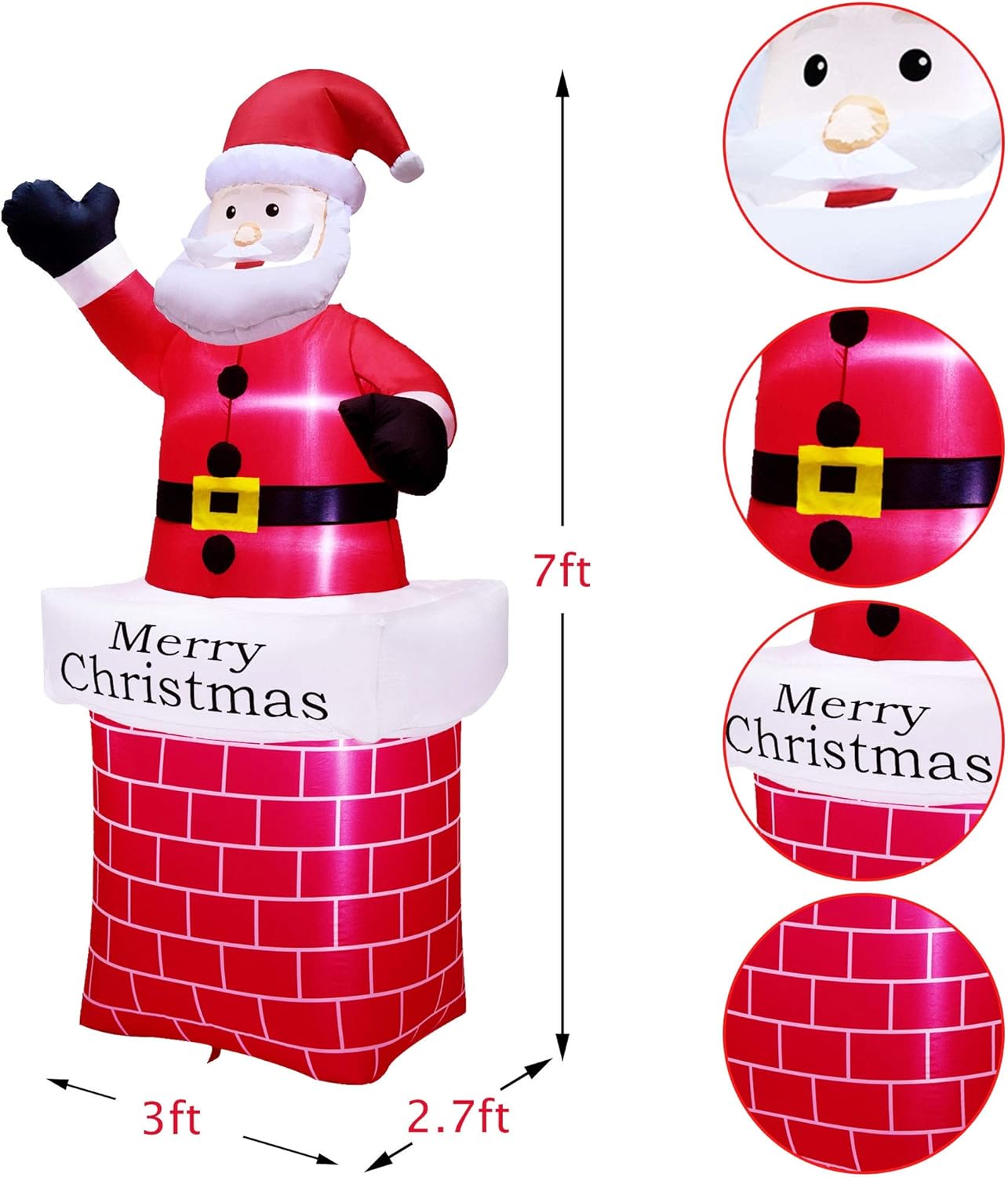 Black Friday - 40% OFF ATDAWN 7 ft Christmas Inflatable Santa Claus in Chimney, Blow Up Santa Claus, Inflatable Christmas Holiday Outdoor Lawn Yard Garden Decorations Promo Discount Up To 70% Off ATDAWN 7 ft Christmas Inflatable Santa Claus in Chimney, Blow Up Santa Claus, Inflatable Christmas Holiday Outdoor Lawn Yard Garden Decorations