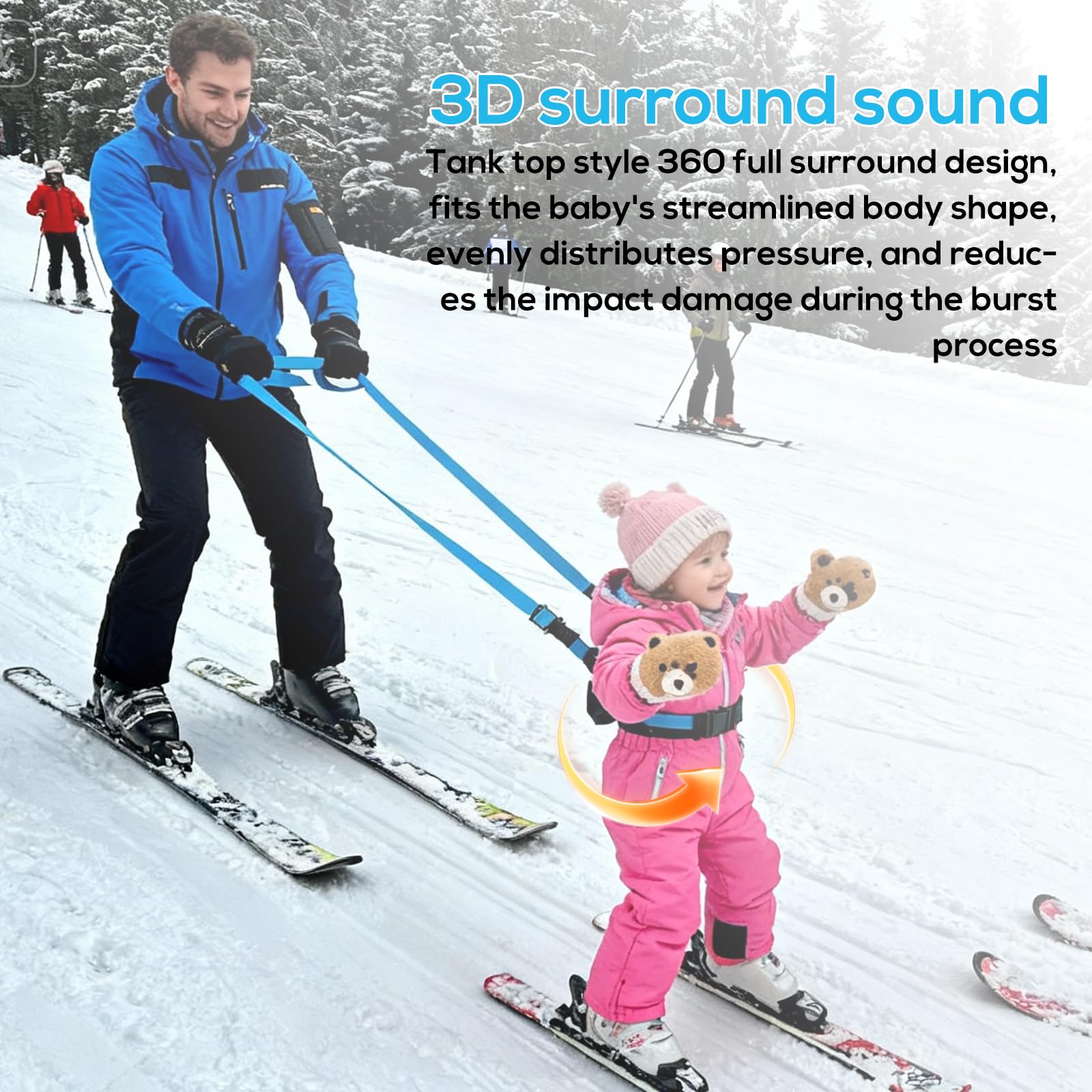 Ski-Trainingsgurt, Ski- Und Snowboard-Trainingsgurt, Ski Harness, - Und Snowboard-Trainingsharnisch Mit Nylonschlaufe, Trainingsgeschirr Für Anfänger, Zum Fahren, Snowboarden(Blau)