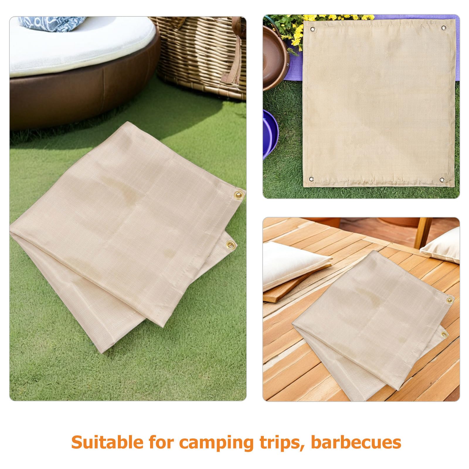 Telo Antifiamma 80x90 Cm in Fibra di Vetro per Campeggio | Bbq e Picnic, Portatile e Resistente al Calore, Adatto a Uso Esterno e Copertura Termica