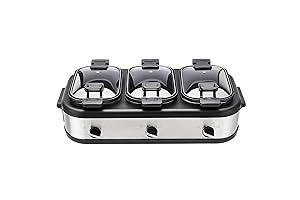 Stainless Steel Triple Slow Cooker - Versatile Buffet with 3 Removable Oval Chafing Dishes