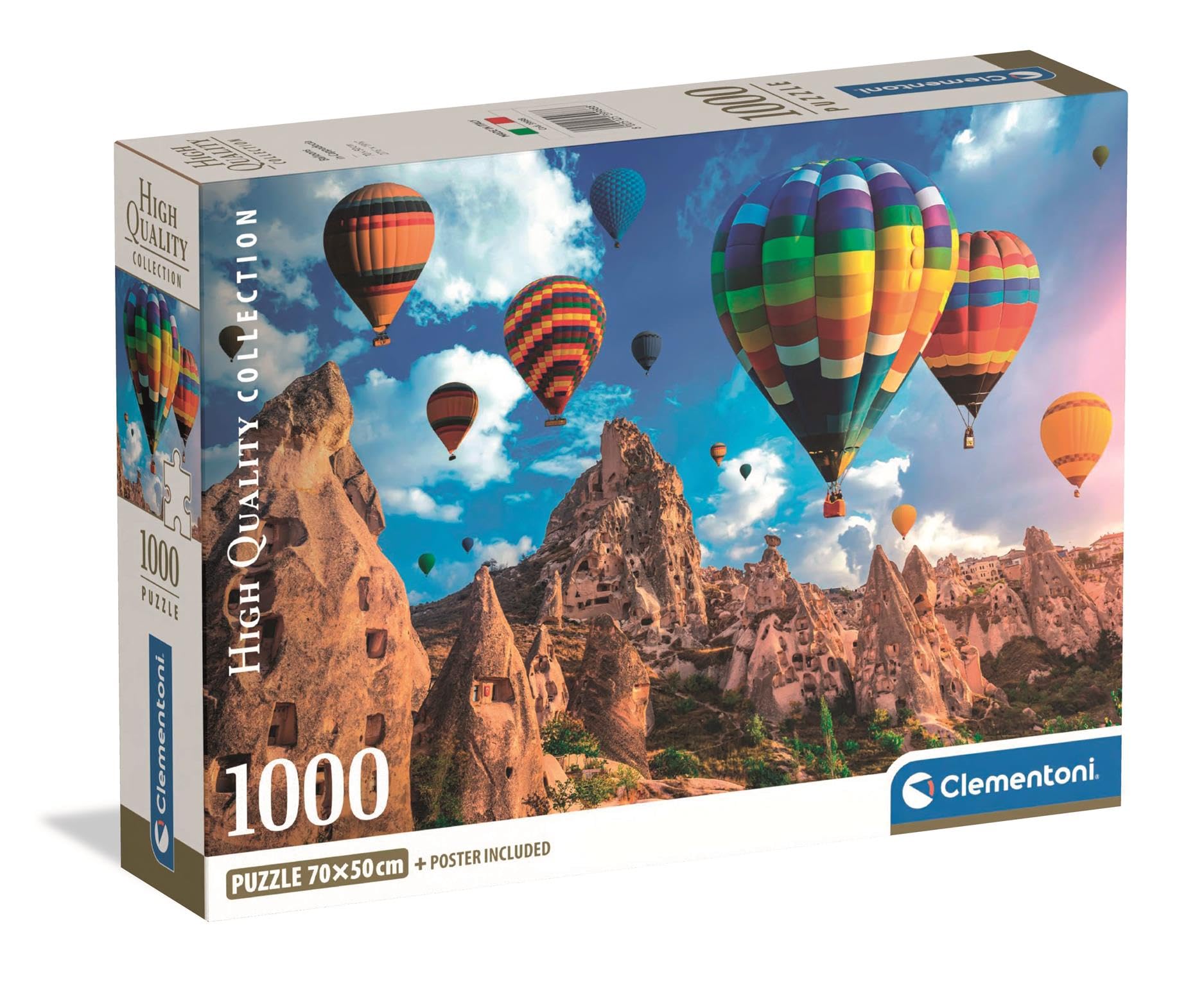 Clementoni Jigsaw Puzzle 1000 pieces Collection Balloons in Cappadocia, Puzzle for Adults 14-99 Years, Compact box, Made in Italy, 39988