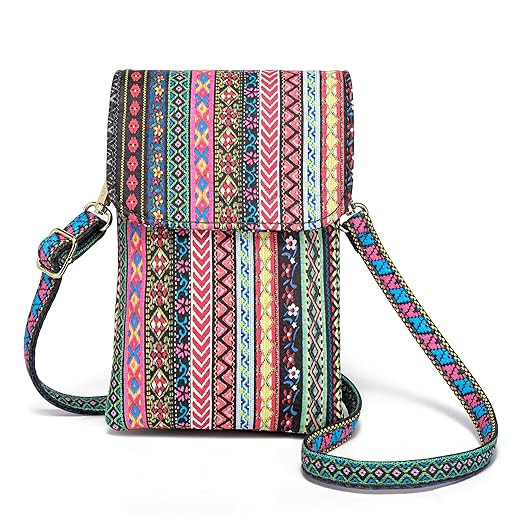 MINICAT Roomy Pockets Series Small Crossbody Bags Cell Phone Purse Wallet for Women(Upgraded National-Style)