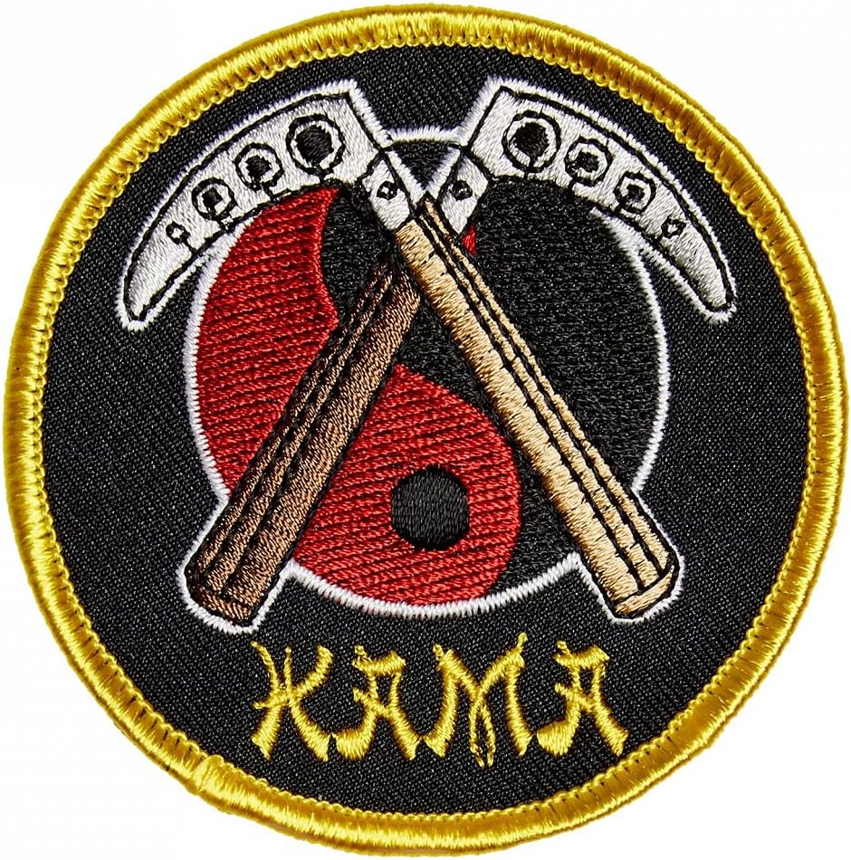 Martial Arts Embroidered Patches Badges - Weapons Yin Yang Kama Patch