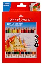 Faber-Castell Bi-Colour Pencil, Pack of 18 (Assorted)