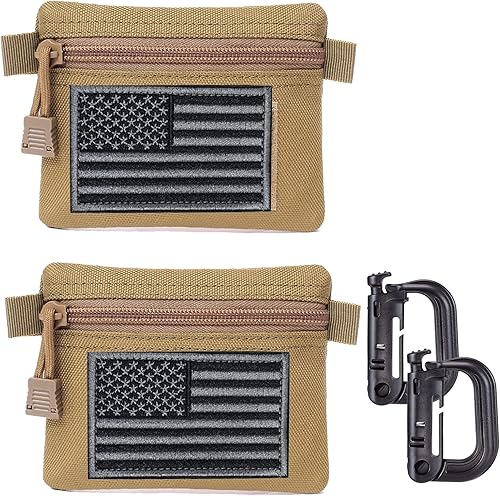 Miniatura 11 de Paquete de 2 bolsas tácticas EDC compactas, mini militares Molle, bolsa de utilidad para accesorios, bolsas organizadoras, monedero, llavero