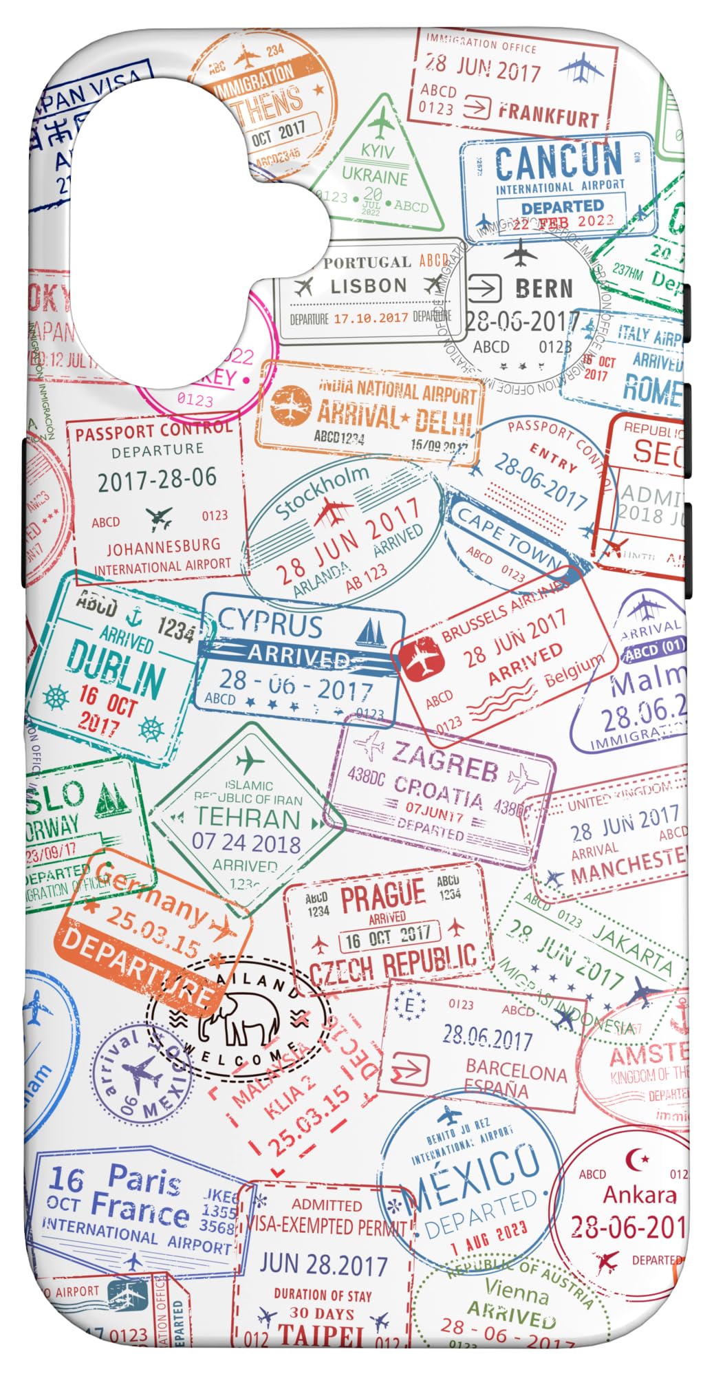 Passion Stamp Travel Plane Countries World Passport Vintage Case for iPhone 16