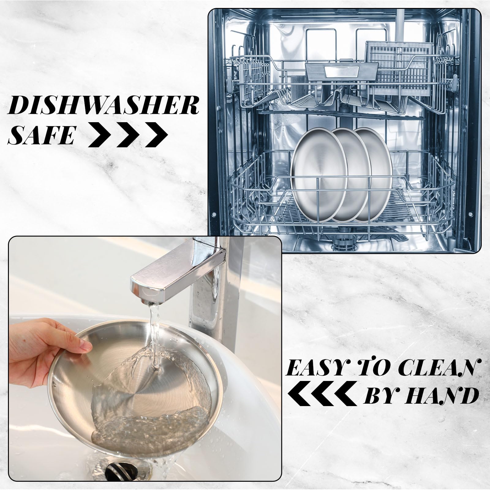 Domensi 12 ciotole per gatti in acciaio inox, poco profonde, 16 cm, ciotole piatte per animali domestici, piccoli piatti per gattini, furetti, randagi