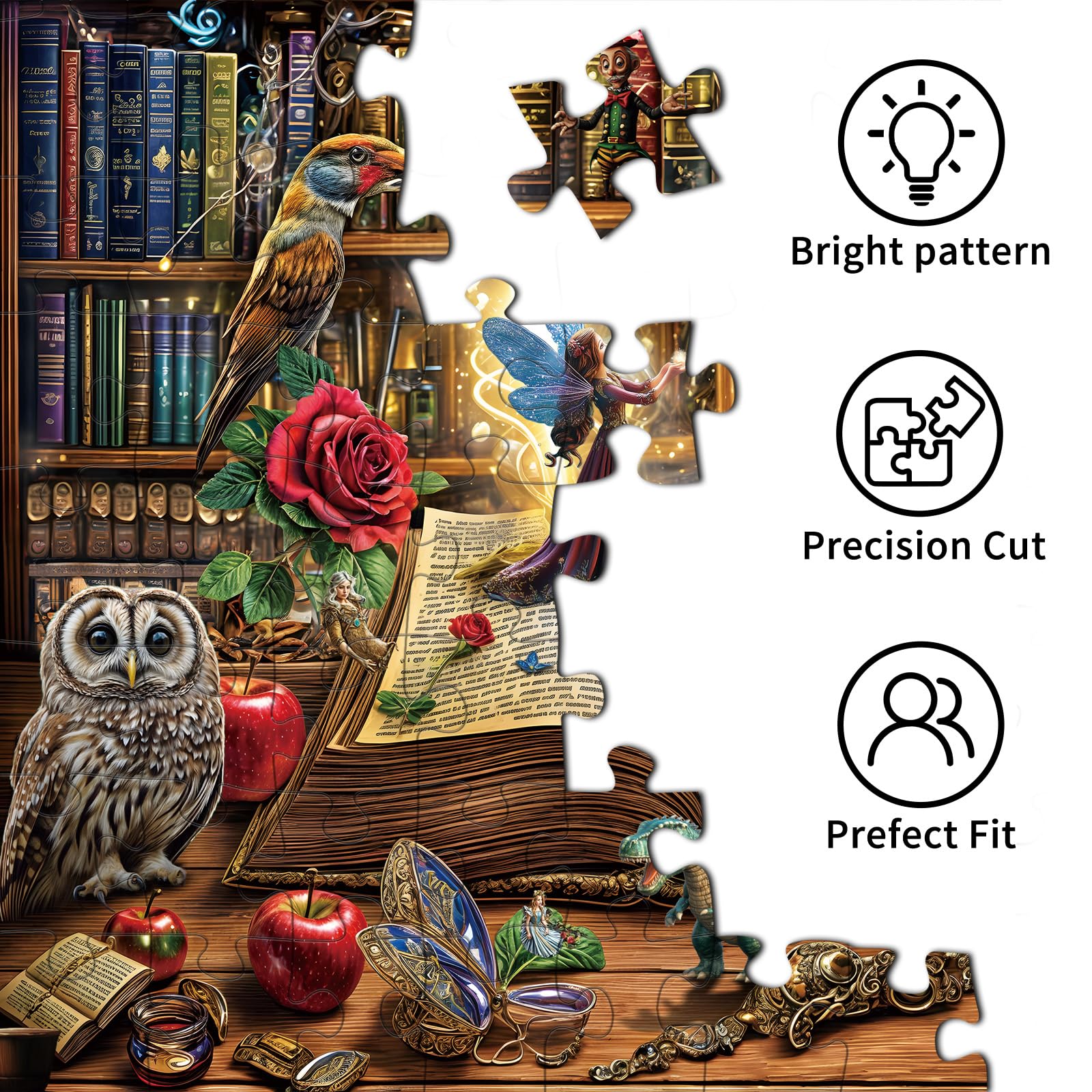Puzzles 1000 Pieces for Adults jigsaw puzzles for adults 1000 Piece Puzzle Challenging Game for The Whole for Women Gifts for Men Theme:Magic Book House - Image 4