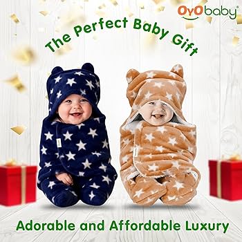 OYO BABY Baby Hooded Blankets Combo | for New Born Babies Baby