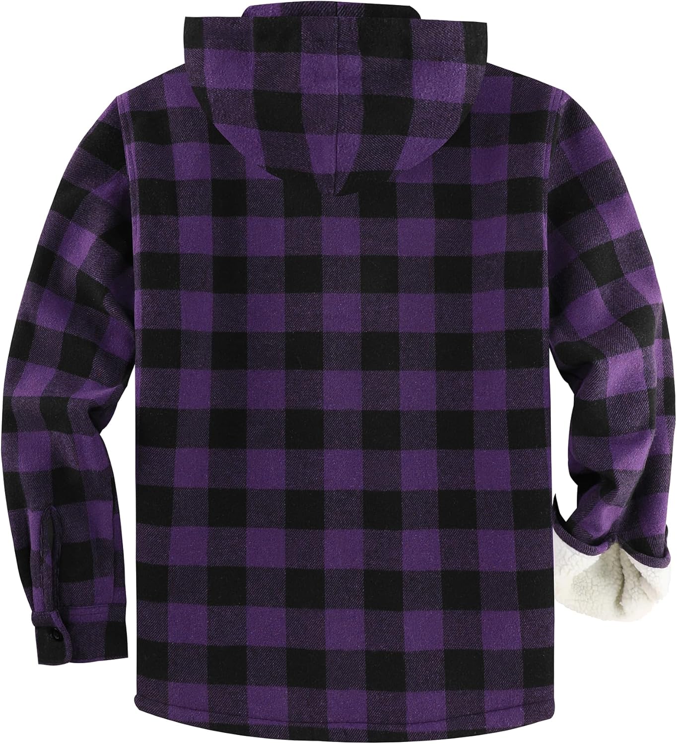 ZITY Men's Flannel Hooded Jacket Fleece Sherpa Lined Plaid Shirts Jackets Zip Up Sweatshirt Hoodies for Men with 4 Pockets - Image 2