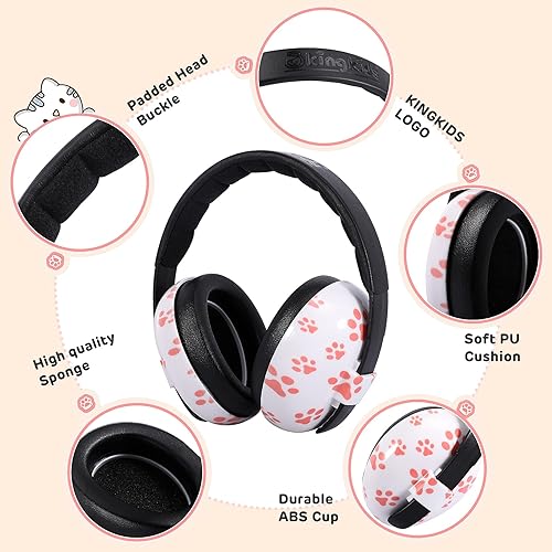Miniatura 5 de KINGKIDS Auriculares con cancelación de ruido para niños, protección auditiva para bebés, orejeras para niños pequeños para dormir de 3 a 36 meses