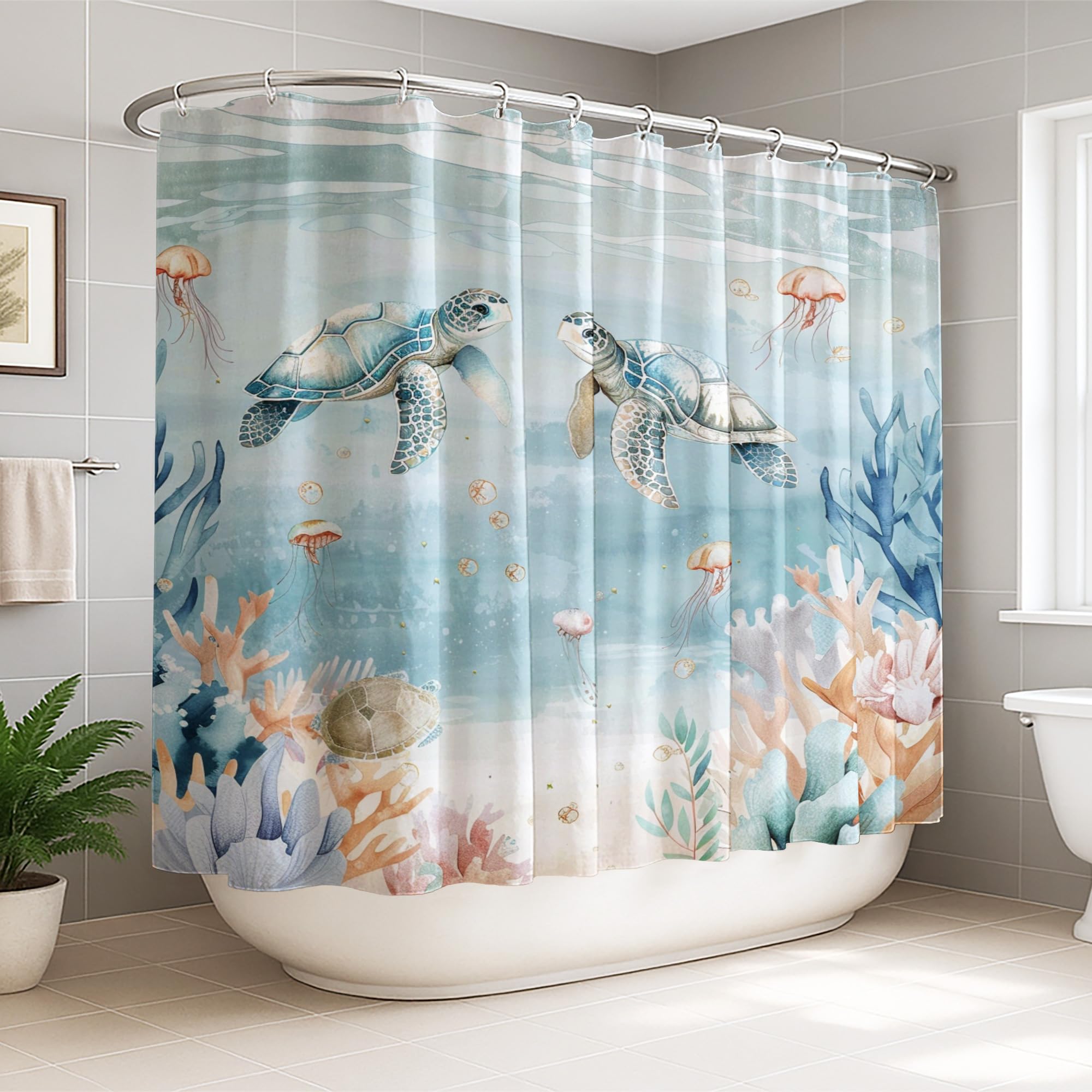 Rideau de douche extra large en tissu nautique haut de gamme 274 cm