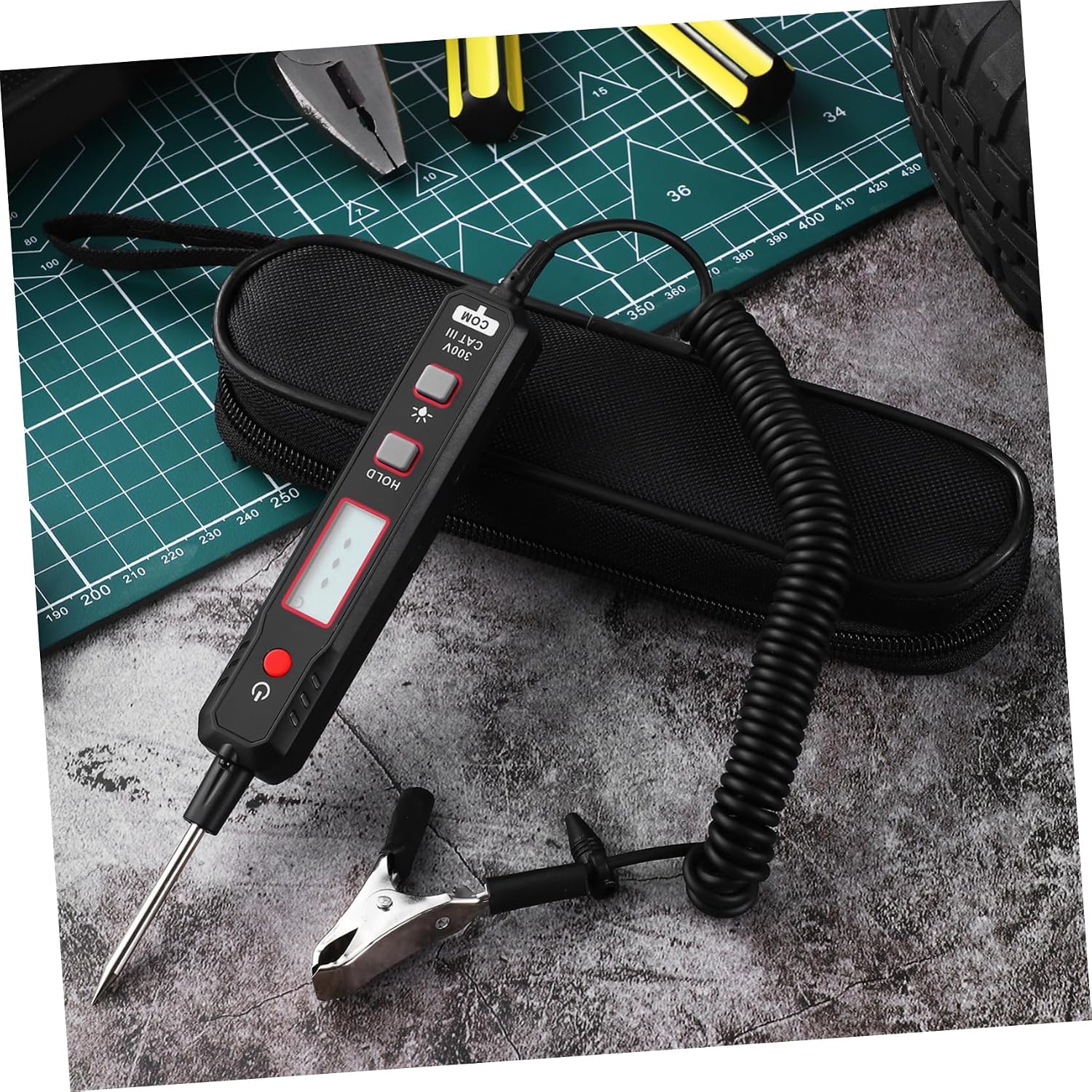 LIFKOME Automotive Circuit Tester Light Digital Voltage Tester with Abs Material Accurate Measurement Easy Operation for Efficient Car Diagnostics