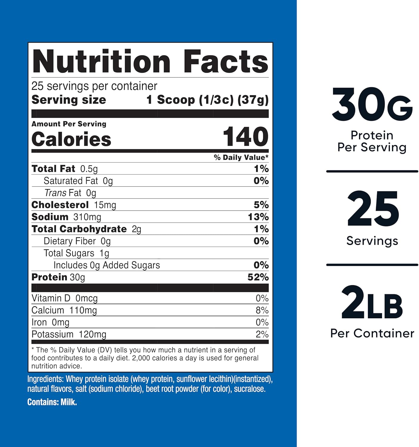 Nutricost Whey Protein Isolate (Strawberry Milkshake) 2LBS - Image 2