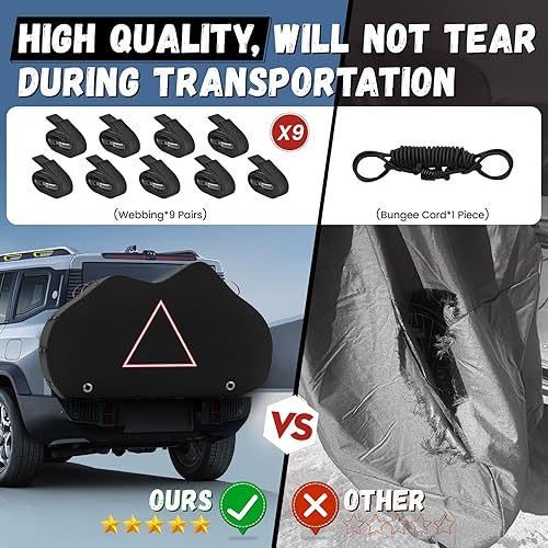 Miniatura 3 de Funda para bicicleta para transporte en bastidor, 2 fundas para bicicletas al aire libre para 2 bicicletas en la parte trasera, resistente al agua,