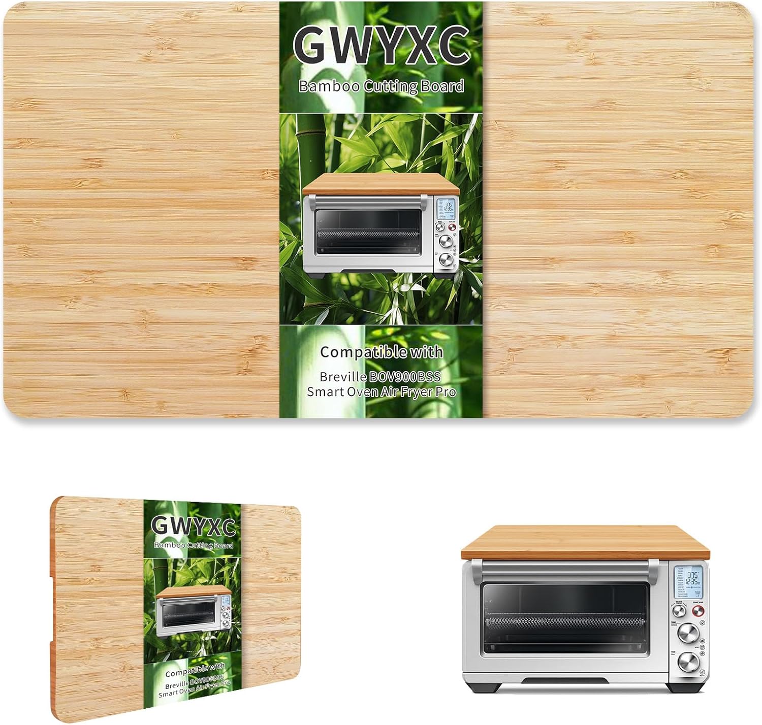 Cutting Board for Breville BOV900BSS, Emeril Everyday 360 & COSORI CO130 Oven, Heat-Resistant Bamboo Topper with Non-Slip Feet, Creates Extra Counter Space and Protects Cabinets from Heat Damage