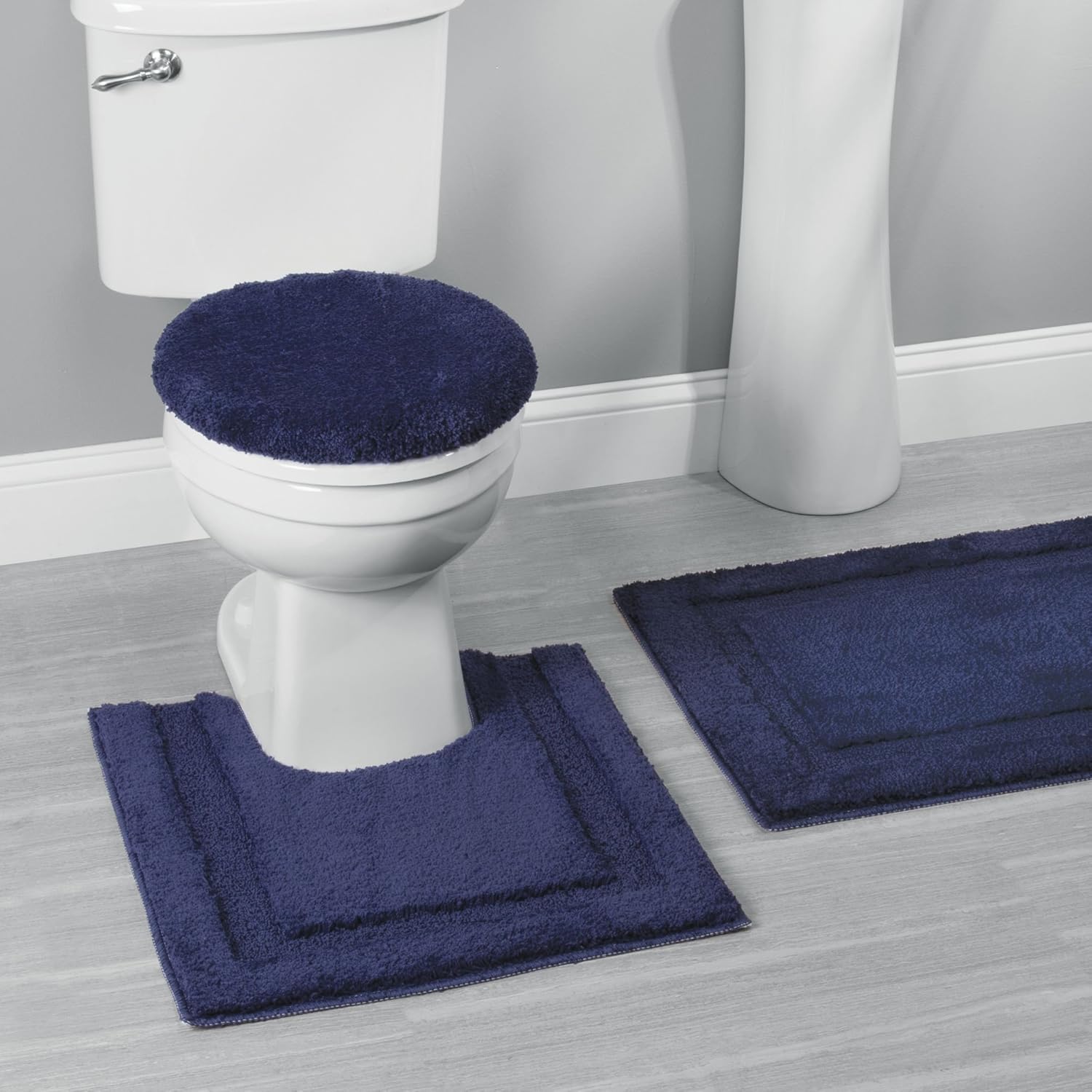 iDesign InterDesign Microfiber Polyester Navy Spa Toilet Lid Cover, Toliet : Home & Kitchen