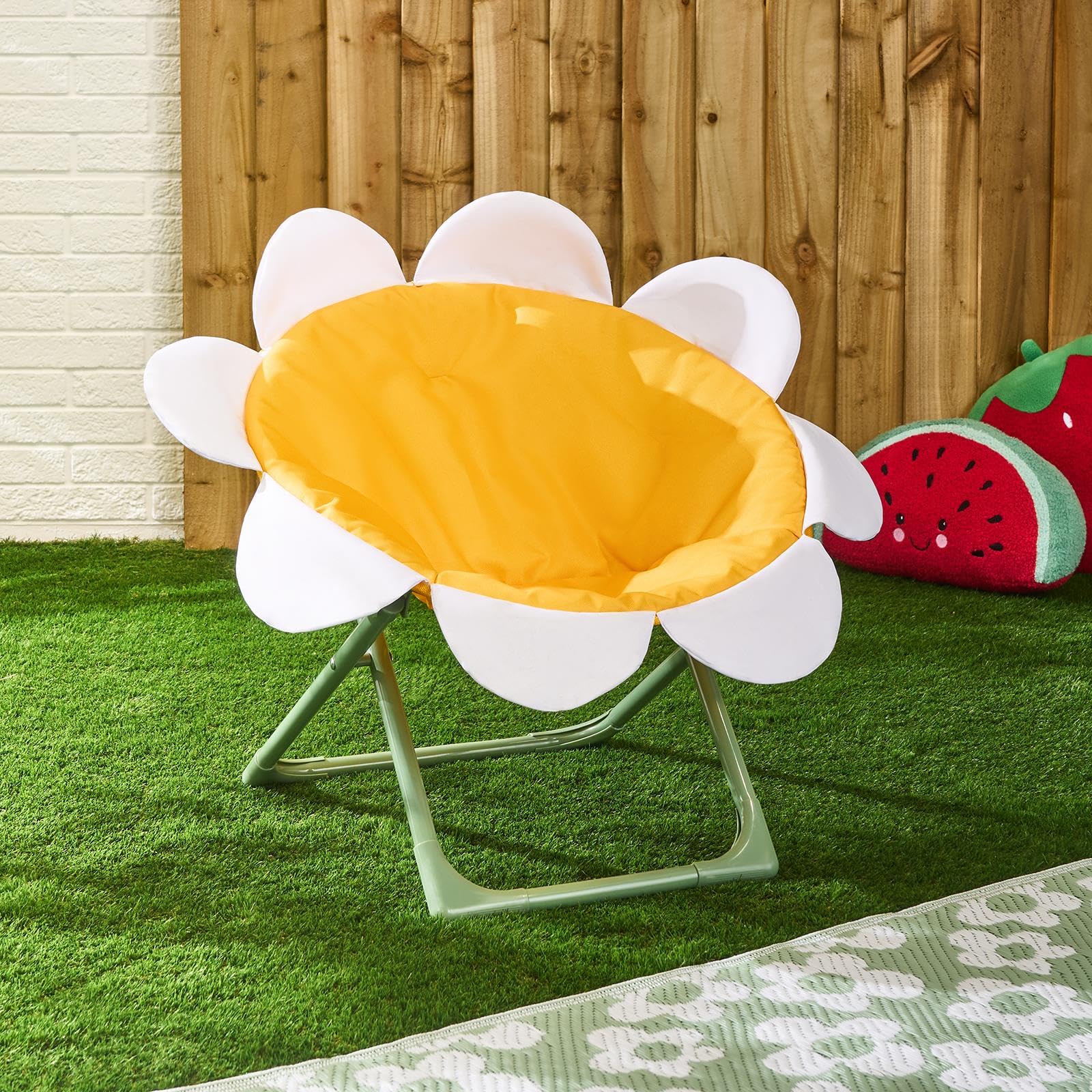 OHS Moon Chair Flower Kids Camping Chair, Lightweight Comfy Childrens Camping Chairs with Steel Frame Padded Seat Kids Folding Chairs Perfect for Bedroom Living Room Outdoor Activities โ image 1