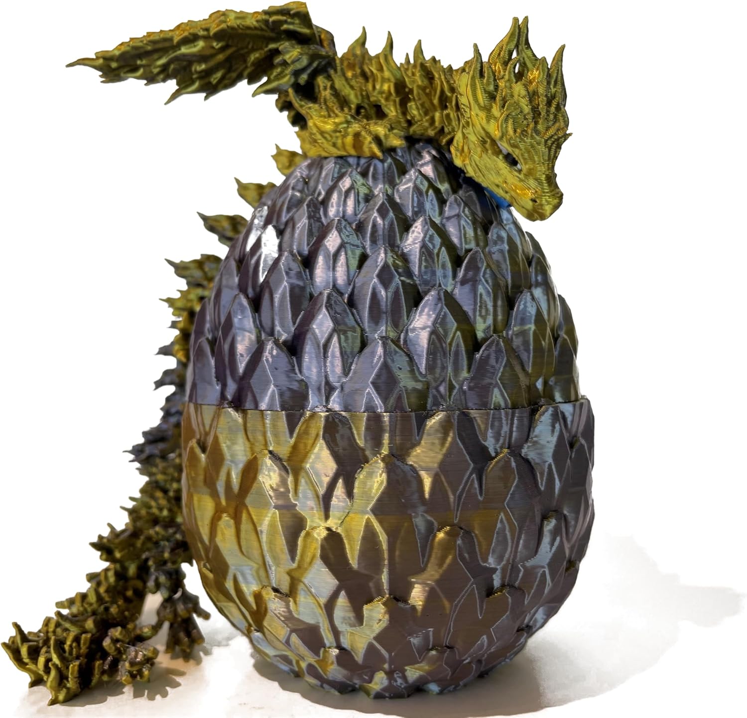 3D Printed Phoenix Dragon - Articulating Fidget Toy, Mythical Gift for Dragon Lovers (Black Gold) - 9" Head to Tail