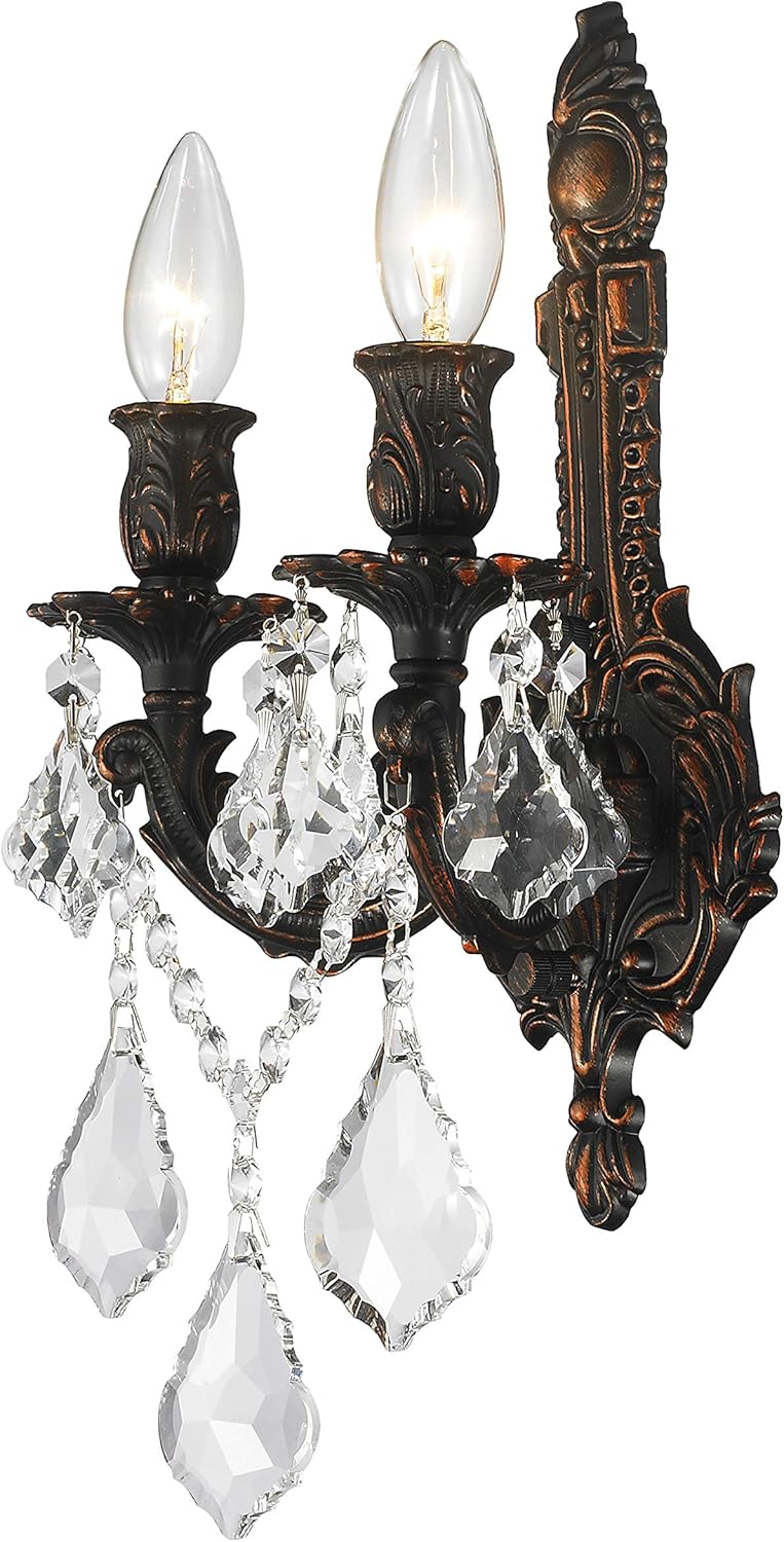 Super Sale 🛒 Worldwide Lighting W23314F12 Versailles Collection Wall Sconce, Medium, Dark Bronze