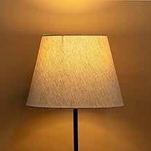 Divine Trends Off White Tapered Cotton Lamp Shade 10" Inches Bottom Diameter Compatible with E27, E14 Holders (Pack of 1)